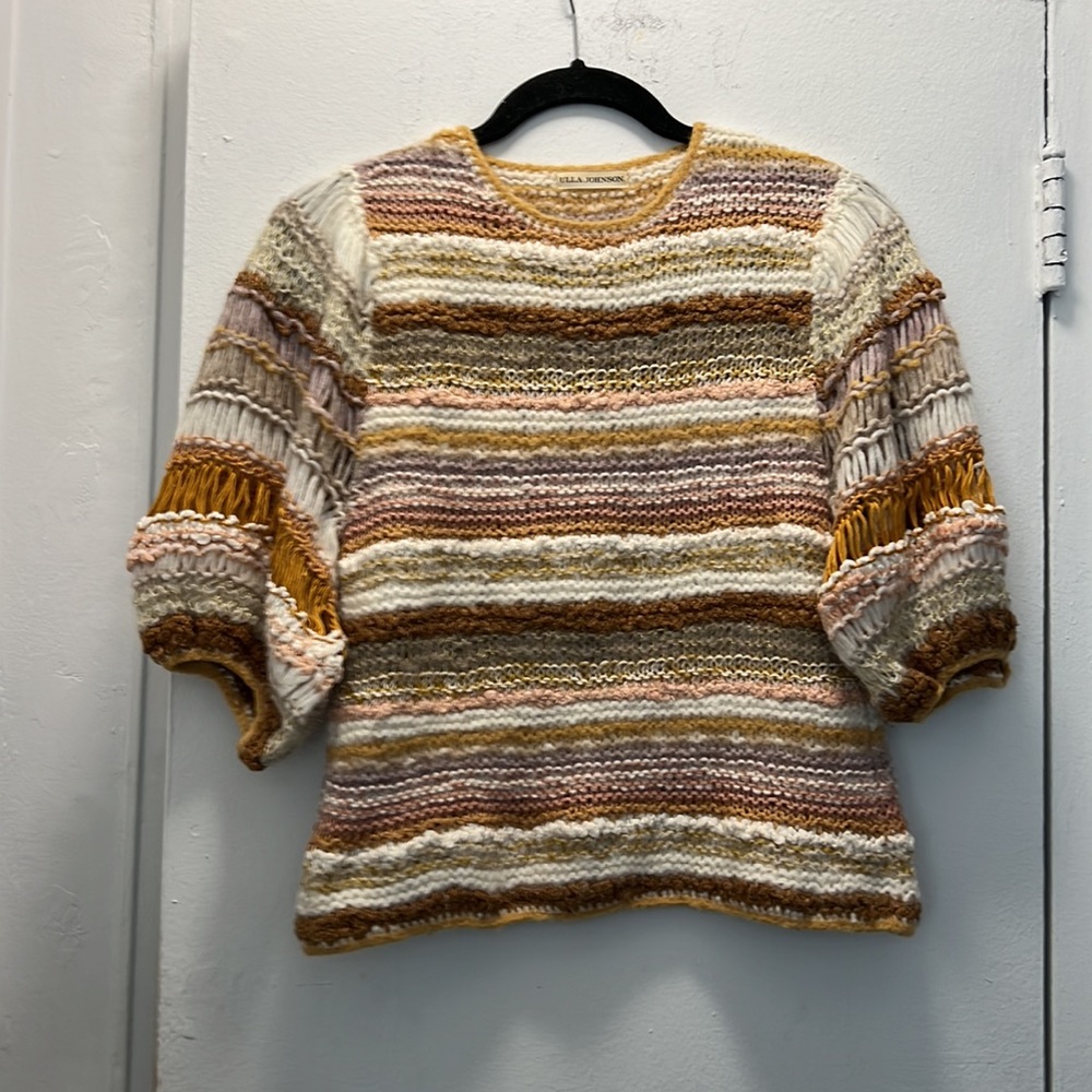 Ulla Johnson hand crochet alpaca blend sweater with lurex. Elbow sleeve - Picture 2 of 9